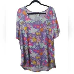 LuLaRoe Flower Print Top Sz 2XL
